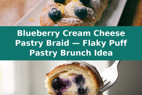 Blueberry Cream Cheese Pastry Braid — Flaky Puff Pastry Brunch Idea Pinterest recipe pin