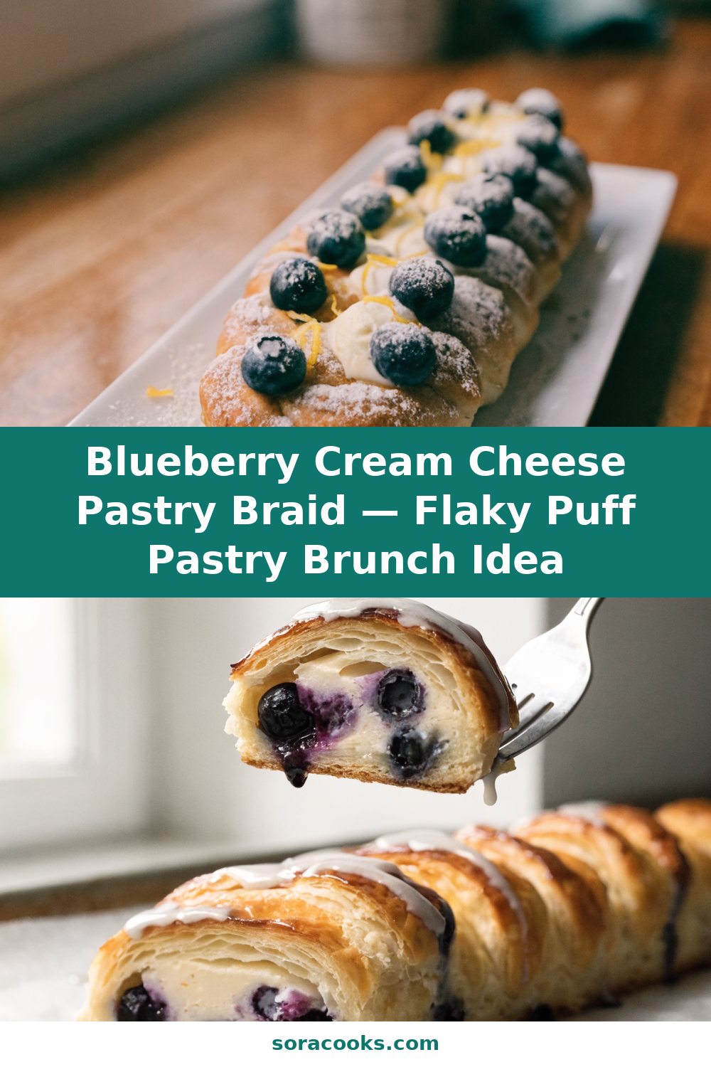 Blueberry Cream Cheese Pastry Braid