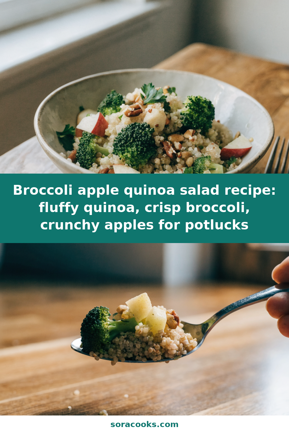 Broccoli Apple Quinoa Salad with Warm Honey-Mustard Dressing
