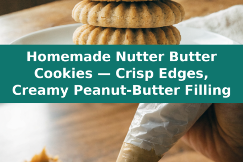 Homemade Nutter Butter Cookies — Crisp Edges, Creamy Peanut-Butter Filling Pinterest recipe pin
