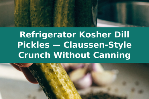 Refrigerator Kosher Dill Pickles — Claussen-Style Crunch Without Canning Pinterest recipe pin