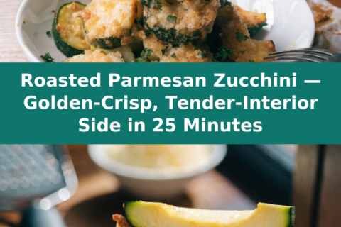 Roasted Parmesan Zucchini — Golden-Crisp, Tender-Interior Side in 25 Minutes Pinterest recipe pin
